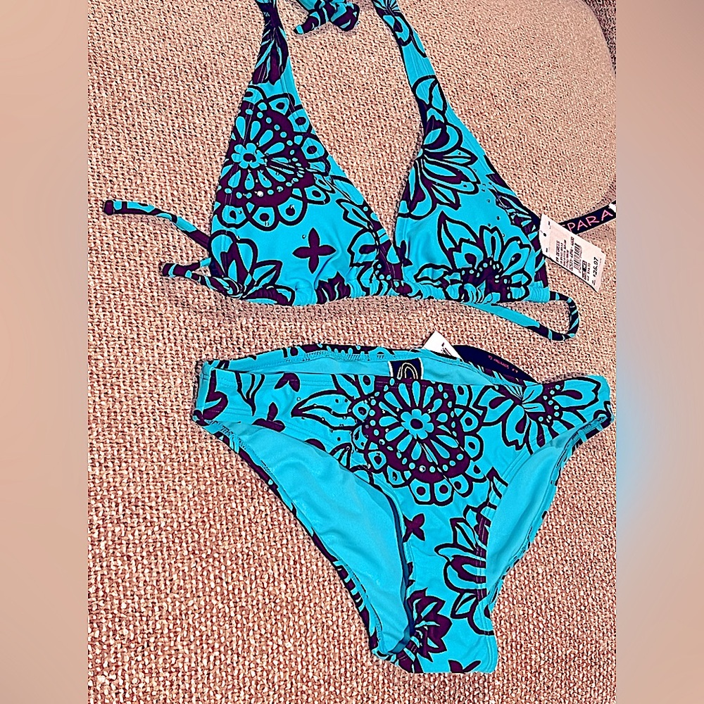 🆕 👙HOST PICK👙99Degrees turquoise/brown bikini set -M - Picture 2 of 7
